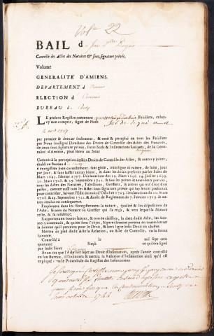 Contrôle des actes du bureau de Conty pour la période du 10 avril 1743 au 20 décembre 1745