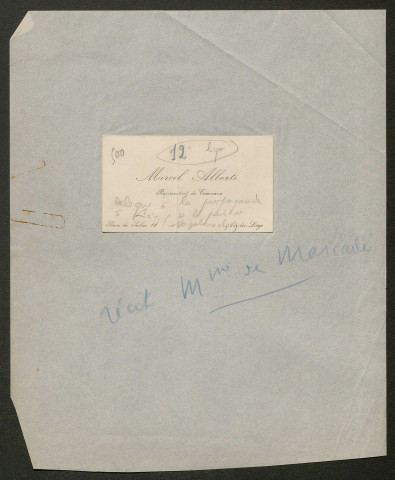 Témoignage de Alberti, Marcel et correspondance avec Jacques Péricard