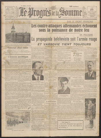 Le Progrès de la Somme, numéro 21919, 25 septembre 1939