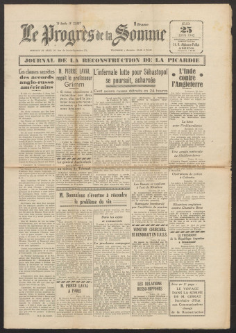 Le Progrès de la Somme, numéro 22697, 25 juin 1942