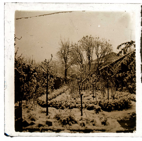 Jardin enneigé à Amiens (hiver 1912-1913)