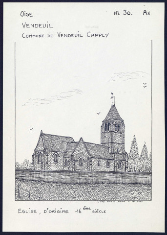 Vendeuil (commune de Vendeuil-Caply, Oise) : église d'origine XVIe - (Reproduction interdite sans autorisation - © Claude Piette)
