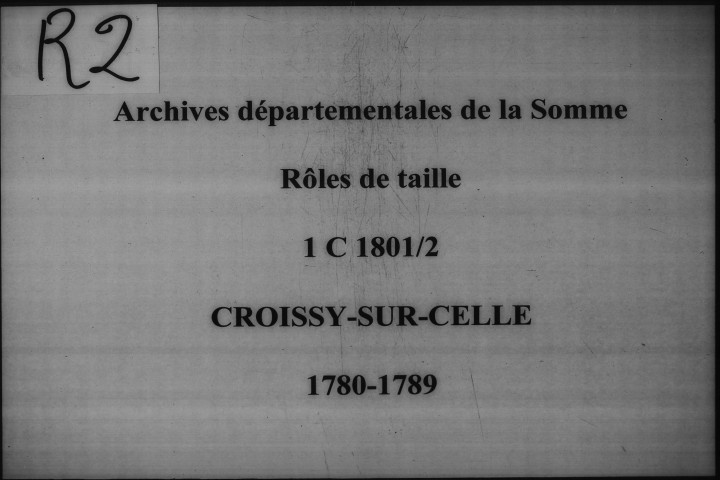 Rôle de répartition des tailles et accessoires de la commune de Croissy (Oise)