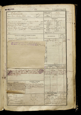 Thellier, René Walter Vital, né le 17 août 1896 à Croissy-sur-Celle (Oise), classe 1916, matricule n° 927, Bureau de recrutement d'Amiens