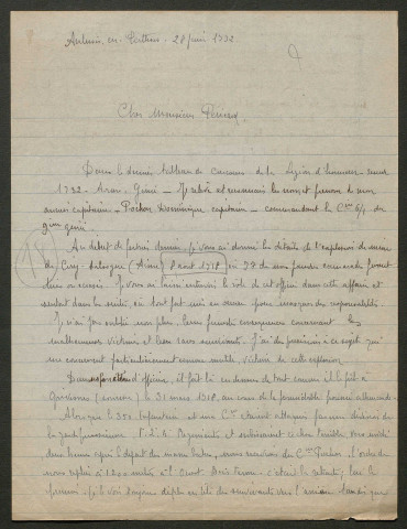 Témoignage de Charoy, André (Sapeur) et correspondance avec Jacques Péricard