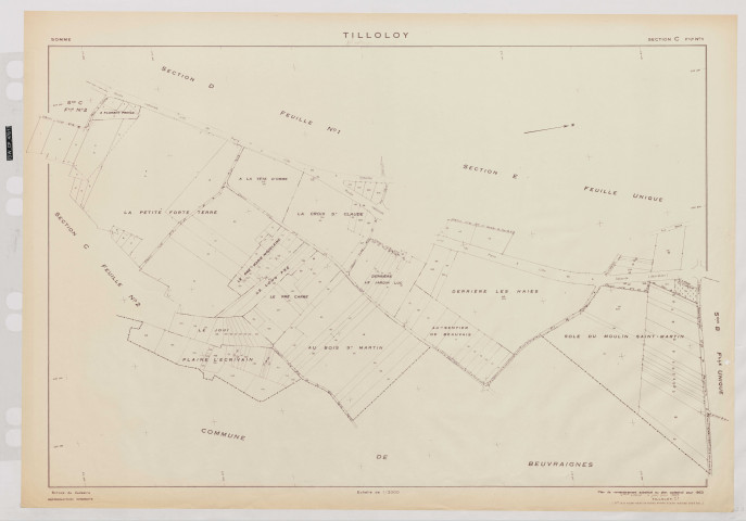 Plan du cadastre rénové - Tilloloy : section C