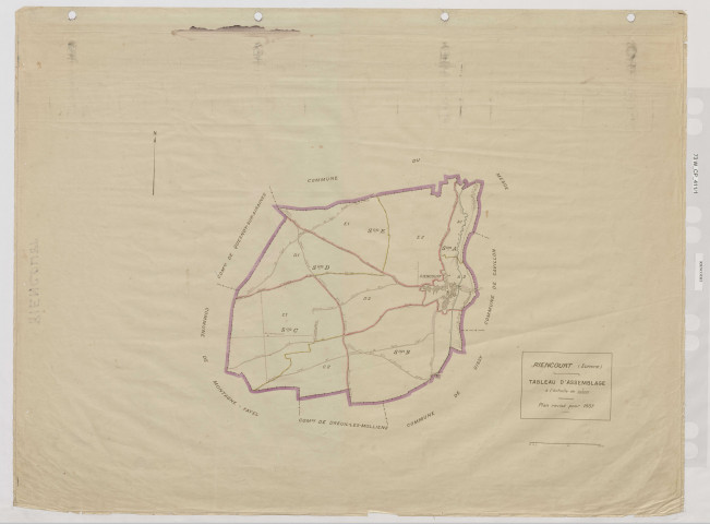 Plan du cadastre rénové - Riencourt : tableau d'assemblage (TA)
