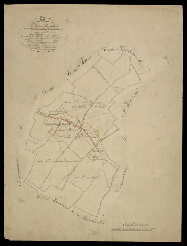 Plan du cadastre napoléonien - Martainneville (Martaineville les Butz) : tableau d'assemblage