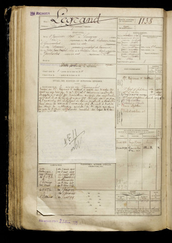 Legrand, Léon Paul Raymond, né le 06 janvier 1890 à Longroy (Seine-Maritime), classe 1910, matricule n° 1138, Bureau de recrutement d'Abbeville