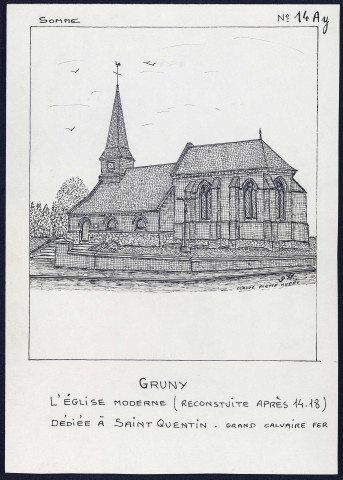 Gruny : l'église moderne - (Reproduction interdite sans autorisation - © Claude Piette)