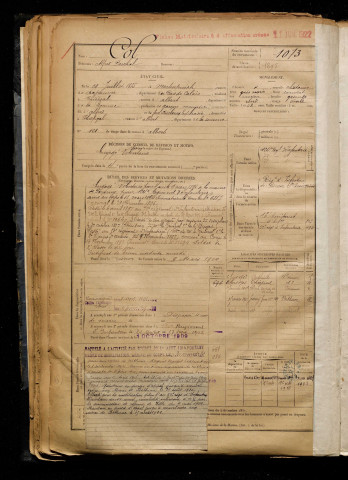 Col, Alfred Pascal, né le 29 juillet 1875 à Martinpuich (Pas-de-Calais), classe 1895, matricule n° 1073, Bureau de recrutement de Péronne