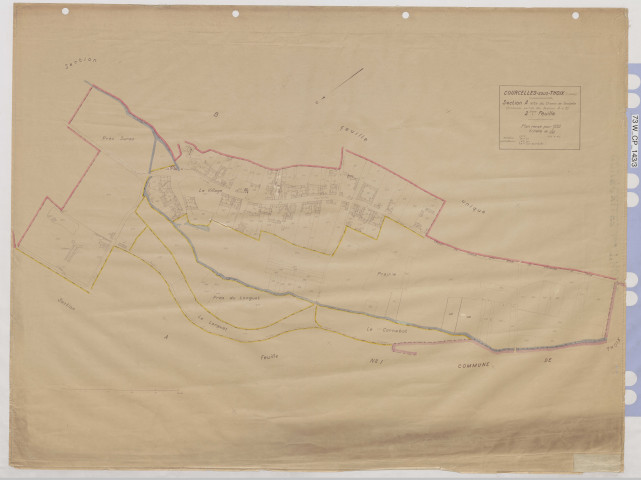Plan du cadastre rénové - Courcelles-sous-Thoix : section A2