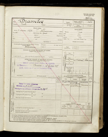 Brasselet, Emile, né le 13 octobre 1898 à Valenciennes (Nord), classe 1918, matricule n° 2086, Bureau de recrutement d'Amiens