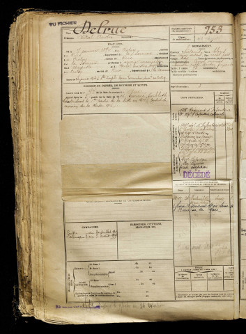 Delrue, Vital André, né le 07 janvier 1894 à Crotoy (Le) (Somme), classe 1914, matricule n° 753, Bureau de recrutement d'Abbeville