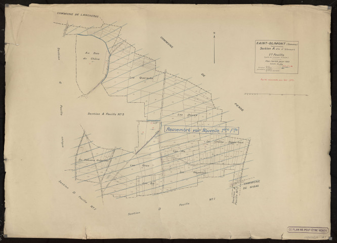 Plan du cadastre rénové - Saint-Blimont : section A1