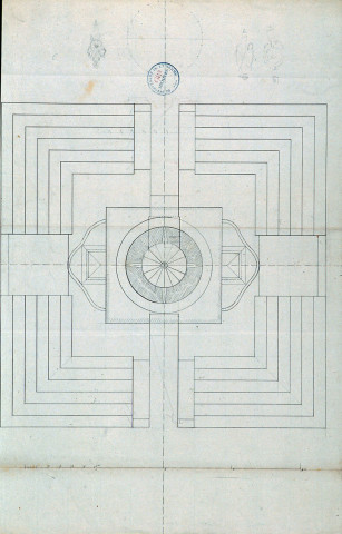Place de la Concorde : plan au sol d'un projet de colonne départementale