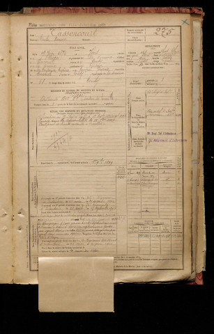 Tassencourt, Emile Amédée, né le 19 juin 1875 à Vers-sur-Selles (Somme), classe 1895, matricule n° 275, Bureau de recrutement d'Amiens