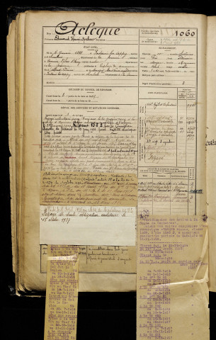 Acloque, Edmond Henri Norbert, né le 04 janvier 1888 à Fontaine-lès-Cappy (Somme), classe 1908, matricule n° 1060, Bureau de recrutement de Péronne