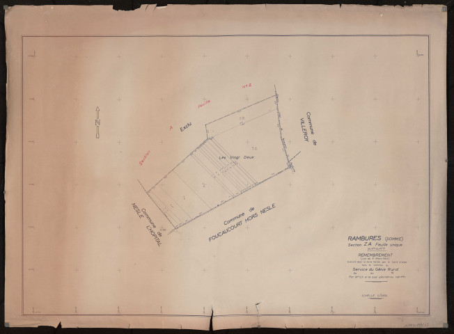 Plan du cadastre rénové - Rambures : section ZA