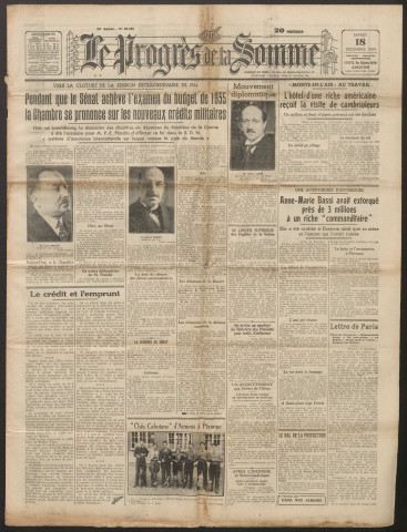 Le Progrès de la Somme, numéro 20190, 18 décembre 1934