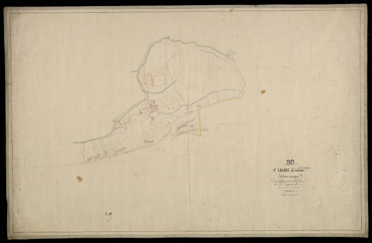 Plan du cadastre napoléonien - Saint-Leger-sur-Bresle (Saint Léger le Pauvre) : Chef-lieu (Le), section unique développement