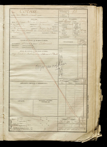 Cornu, Jean Maximilien Edouard, né le 01 février 1901 à Oisemont (Somme), classe 1921, matricule n° 13, Bureau de recrutement d'Amiens