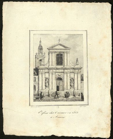 Eglise des Carmes en 1789, à Amiens