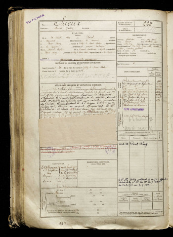 Sueur, Marcel Gaston, né le 24 avril 1896 à Woirel (Somme), classe 1916, matricule n° 224, Bureau de recrutement d'Abbeville