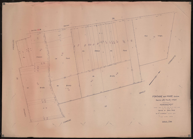 Plan du cadastre rénové - Fontaine-sur-Maye : section ZC