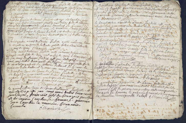 Biencourt (Saint-Martin) : baptêmes, mariages, sépultures (1707-1746)