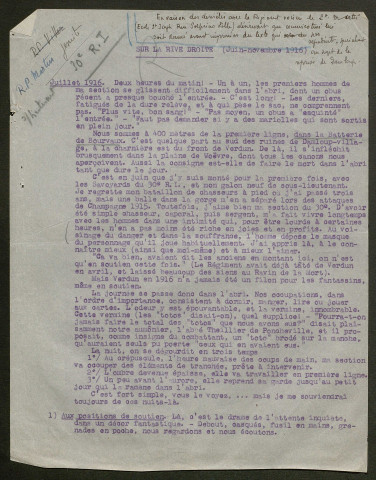 Témoignage de Martin (Abbé), Jean-Baptiste (Lieutenant) et correspondance avec Jacques Péricard