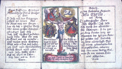 Image pieuse représentant la Crucifixion.