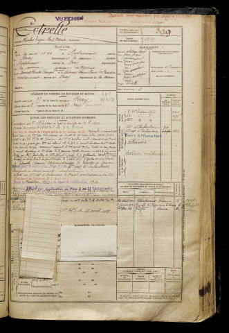 Cotrelle, Charles Eugène Paul Marie, né le 20 mai 1892 à Morlancourt (Somme), classe 1912, matricule n° 399, Bureau de recrutement de Péronne