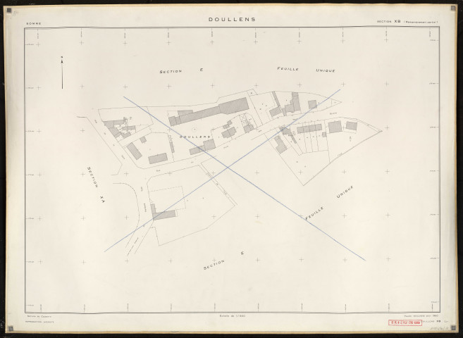 Plan du cadastre rénové - Doullens : section XB