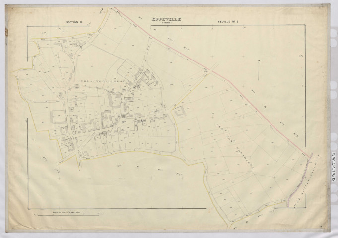 Plan du cadastre rénové - Eppeville : section D3