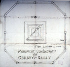 Guerre 1914-1918. Projet de monument aux morts, dessin de la base