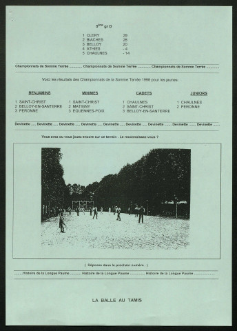 Longue Paume Infos (numéro 28), bulletin officiel de la Fédération Française de Longue Paume