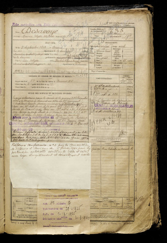 Desavoye, Maurice Ulysse Alphonse, né le 03 septembre 1898 à Amiens (Somme), classe 1918, matricule n° 735, Bureau de recrutement d'Amiens