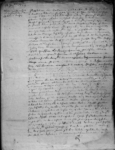 Etude de Me Antoine Debacq à Amiens (étude n°6). Minutes de l'année 1709