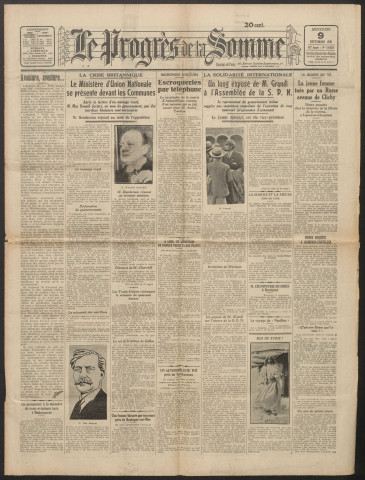 Le Progrès de la Somme, numéro 19003, 9 septembre 1931