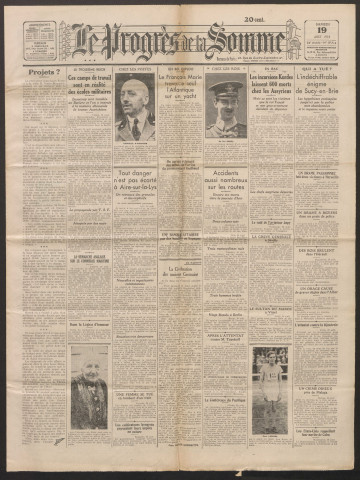 Le Progrès de la Somme, numéro 19714, 19 août 1933