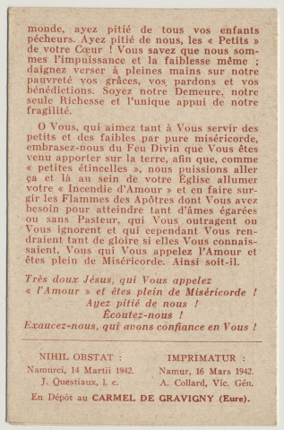 Je m'appelle l'amour et suis plein de miséricorde. Le Sacré Coeur de Jésus