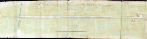 Plan de la traverse du marrais de la riviere de Somme depuis le village de Long jusqu'au hameau du Catelet