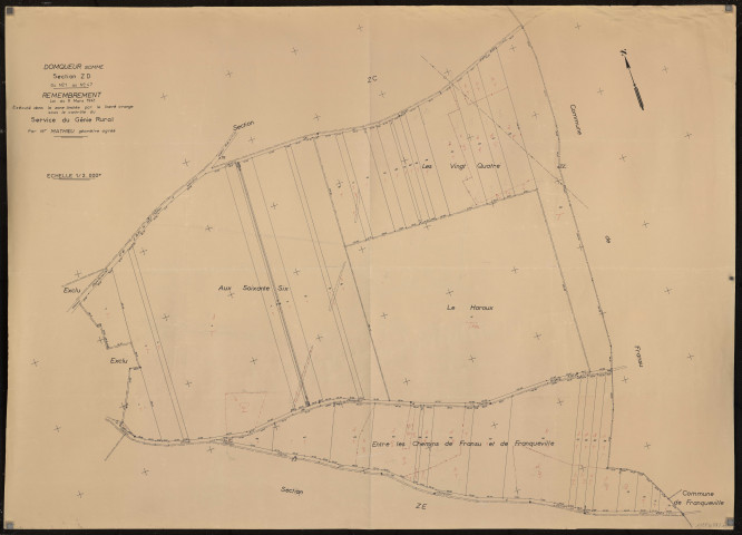 Plan du cadastre rénové - Domqueur : section ZD