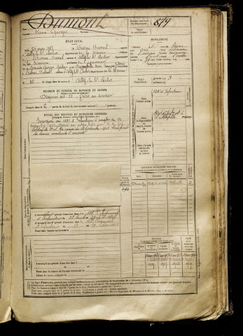 Dumont, René Georges, né le 26 mars 1883 à Bussus-Bussuel (Somme), classe 1903, matricule n° 879, Bureau de recrutement d'Abbeville