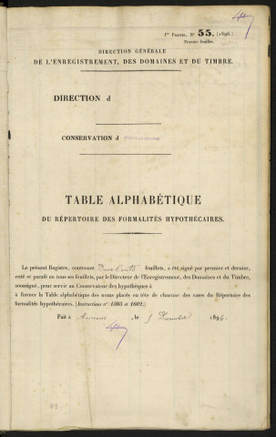 Table alphabétique du répertoire des formalités, de Refuge à Ridoun, registre n° 118 (Abbeville)