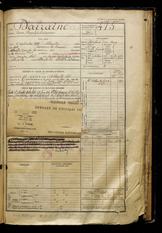 Dairaie, Pierre Hippolyte Lucien, né le 06 septembre 1899 à Abbeville (Somme), classe 1919, matricule n° 415, Bureau de recrutement d'Abbeville