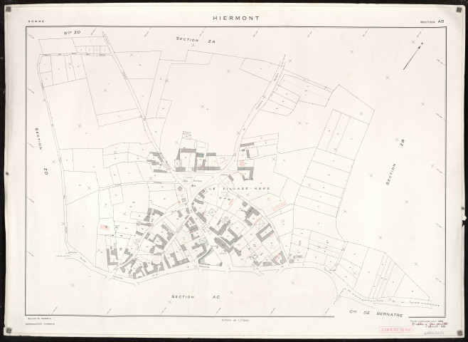 Plan du cadastre rénové - Hiermont : section AB
