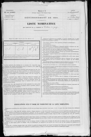 Recensement de la population : Cahon