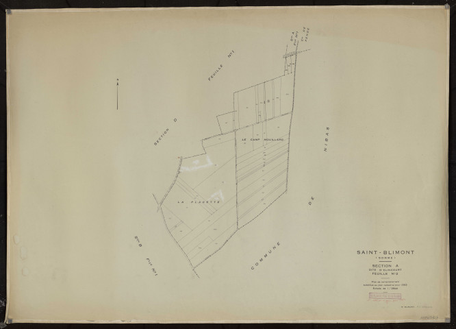 Plan du cadastre rénové - Saint-Blimont : section A2